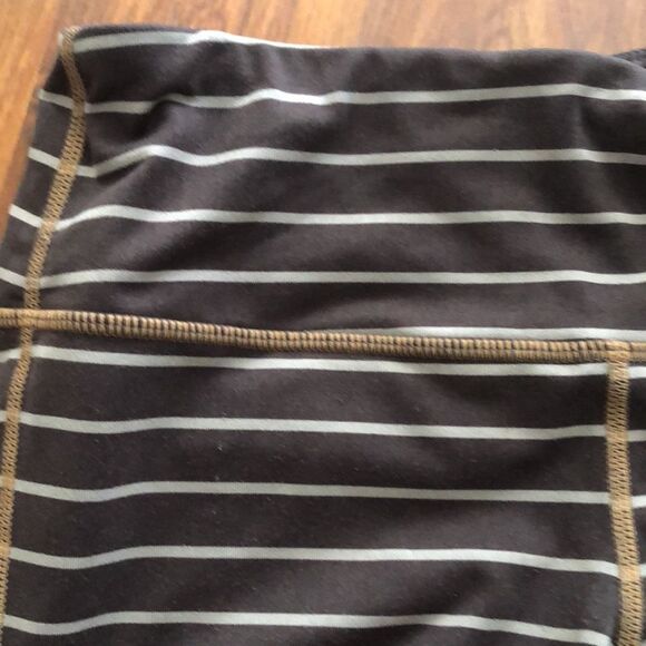 Athleta Brown and gray striped leggings exercise pants fitness pants size M - Picture 4 of 6